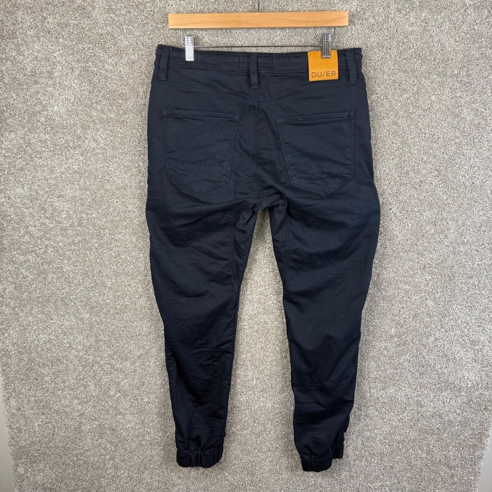 DU/ER N2X Slim Fit Performance Denim Joggers Navy Blue Mens 32x29 - Picture 3 of 7